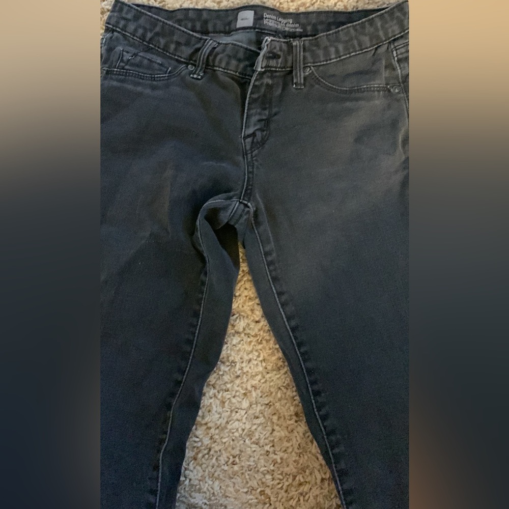Black denim leggings size 2